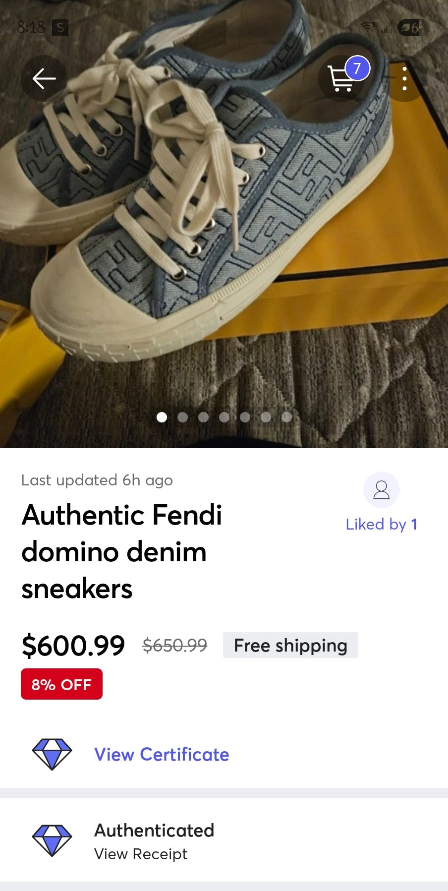 Authentic Fendi Domino denims trainers