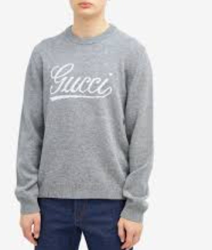 Authentic Gucci Grey Sweater Crew Neck