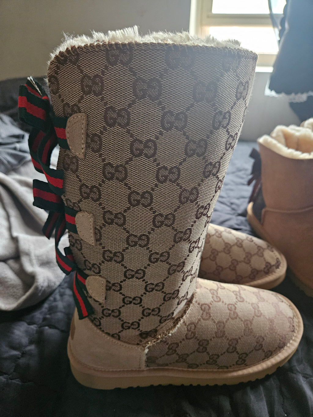 CreationzCloset Heirloom Monogram Shearling Bow Boot UGGZ