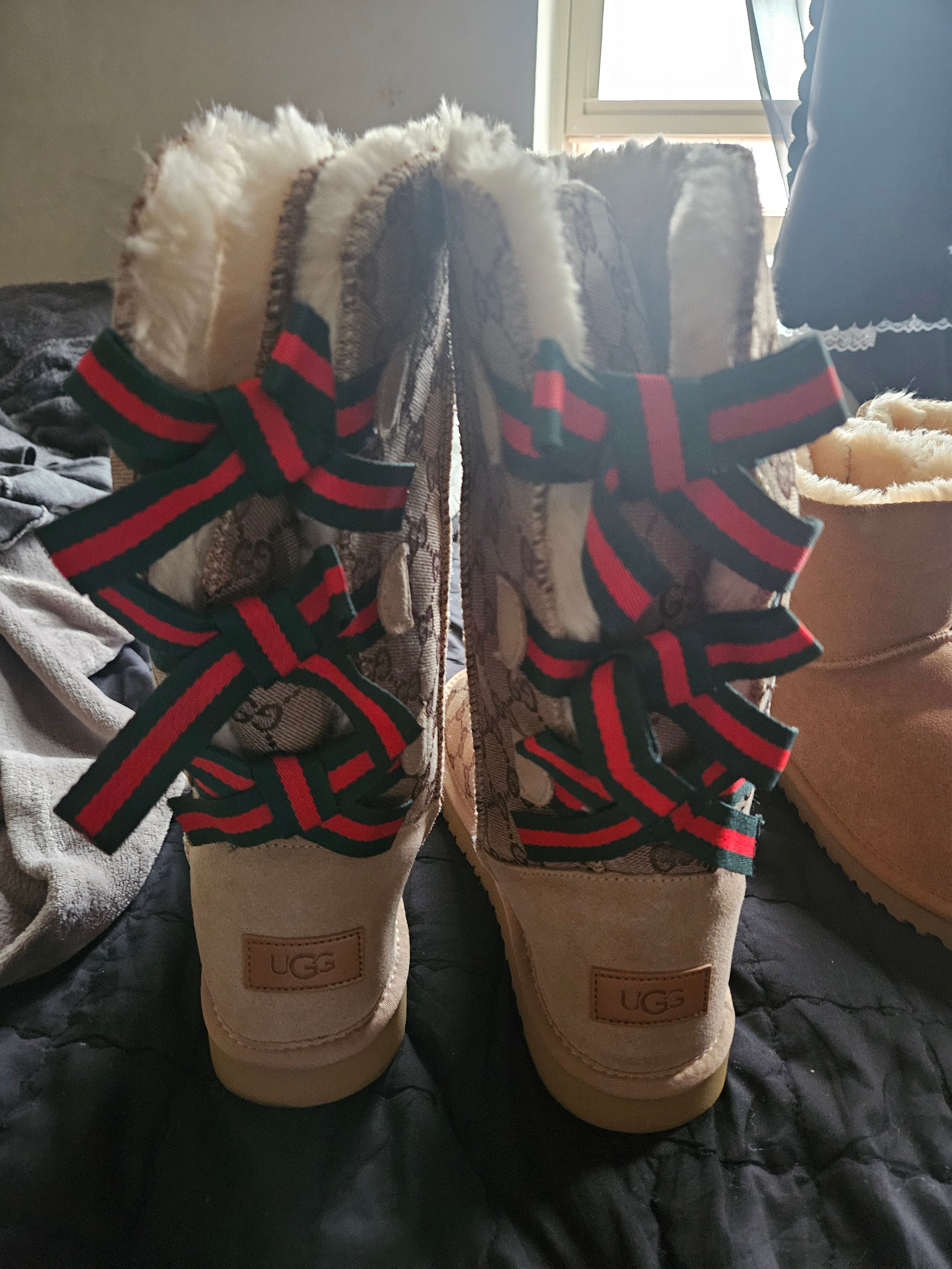 CreationzCloset Heirloom Monogram Shearling Bow Boot UGGZ