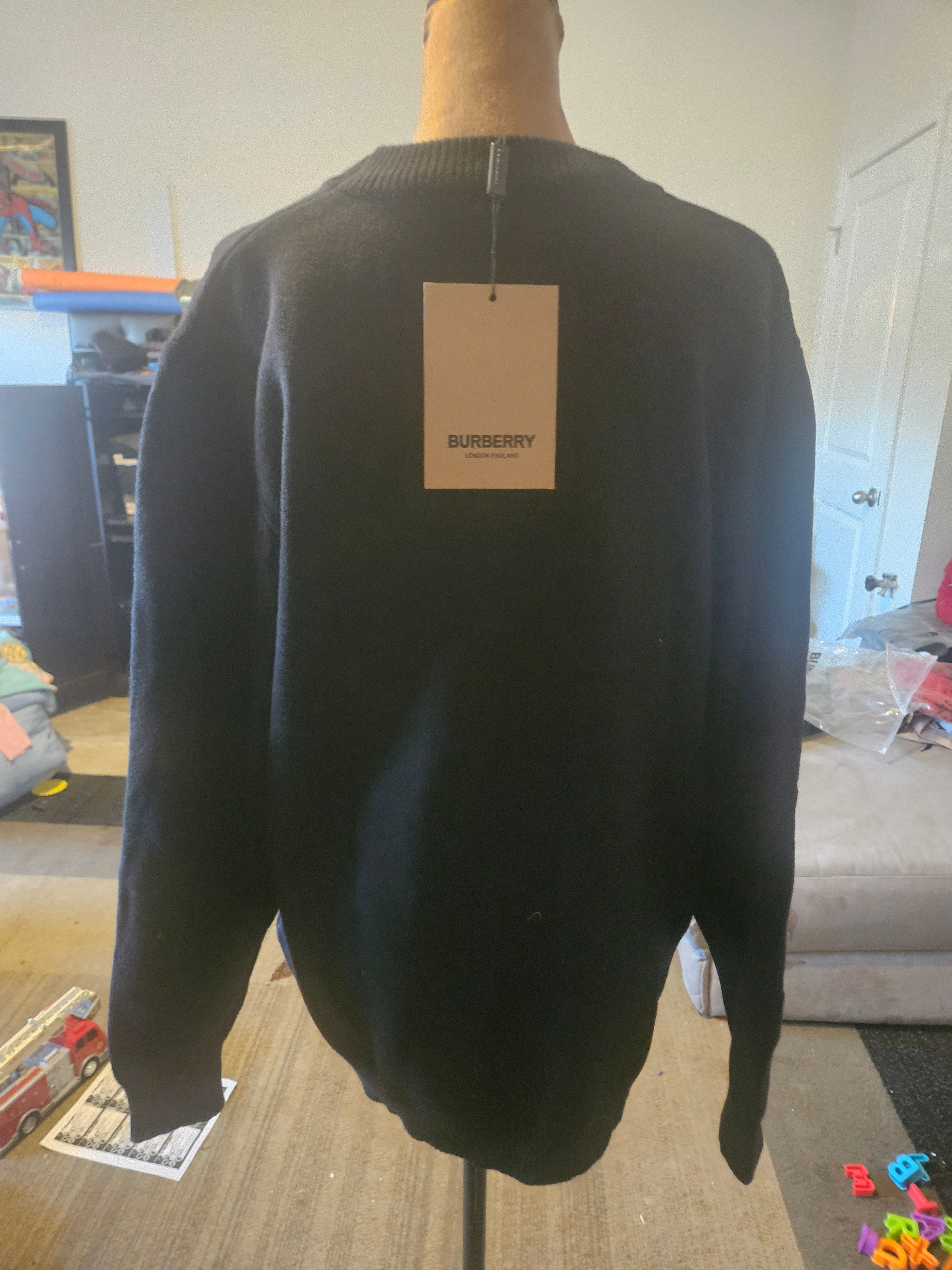 Burberry Equestrian Knight Wool-Cashmere Sweater.