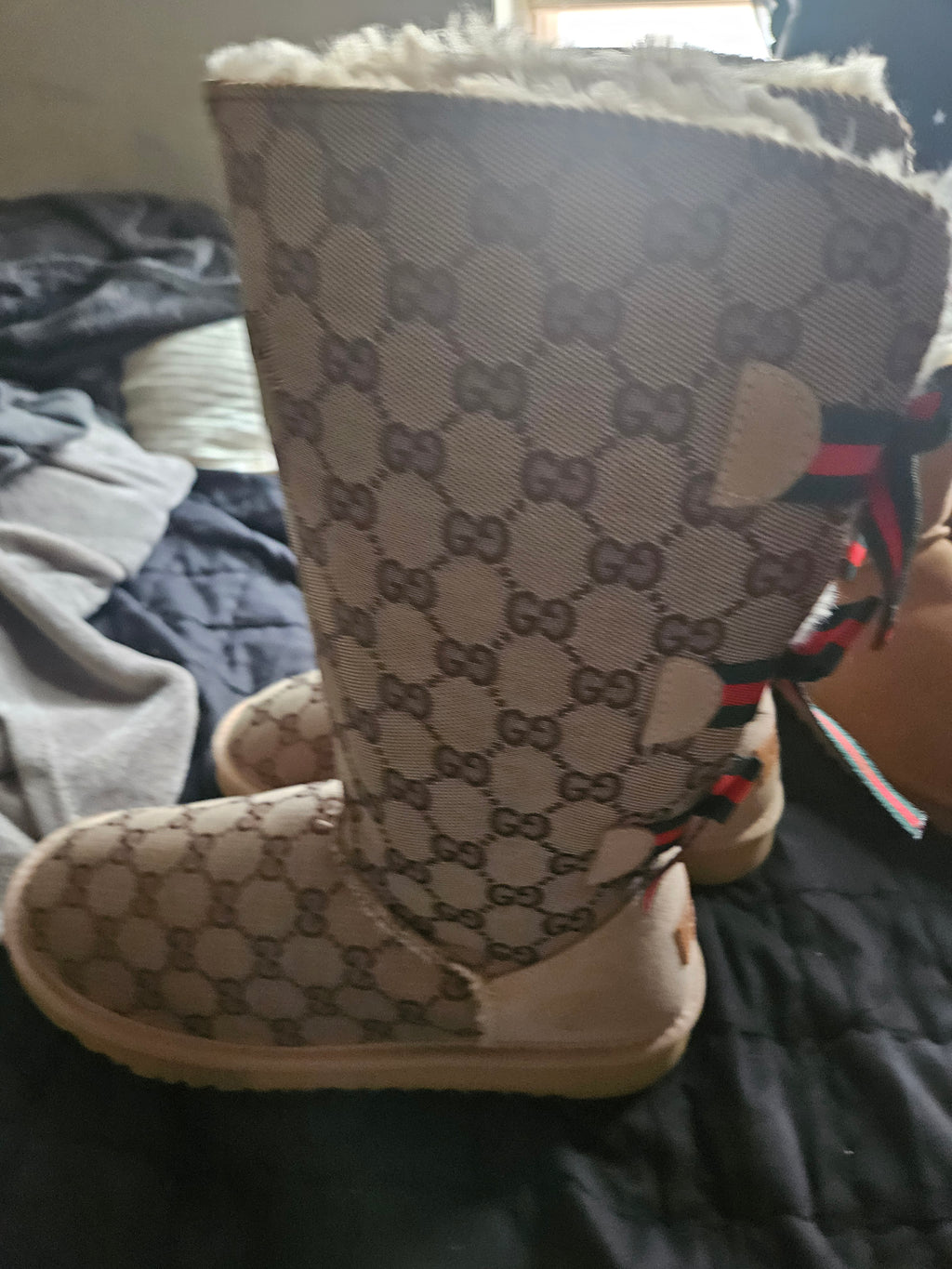 CreationzCloset Heirloom Monogram Shearling Bow Boot UGGZ