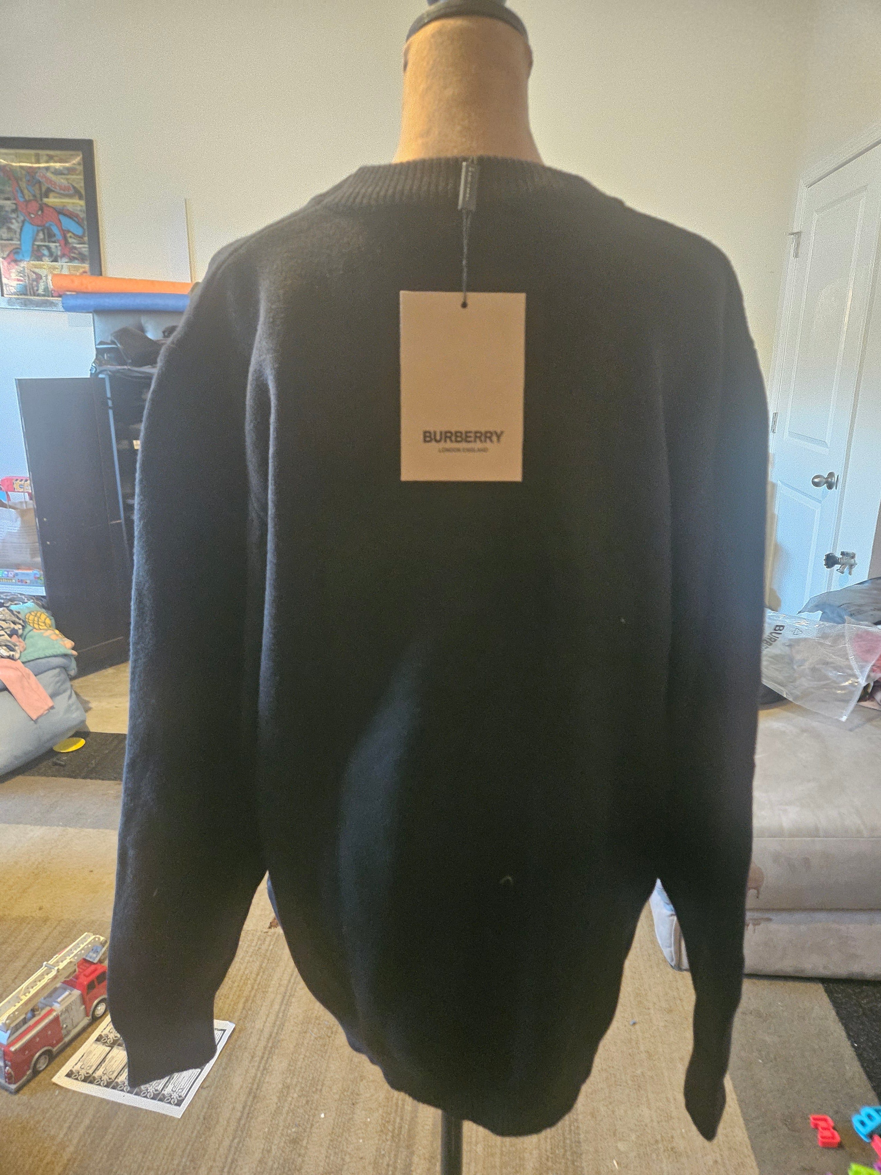 Burberry Equestrian Knight Wool-Cashmere Sweater.