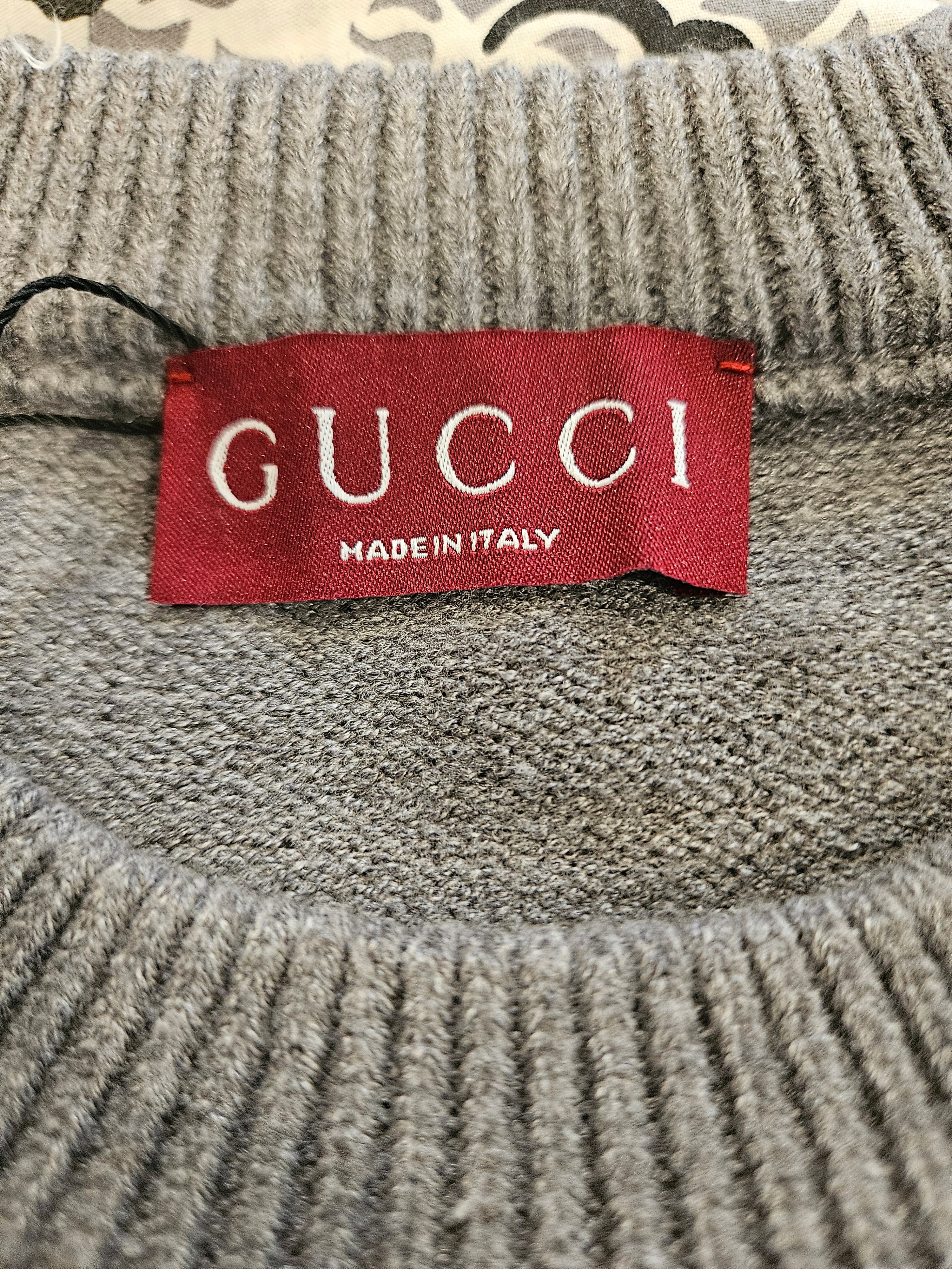 Authentic Gucci Grey Sweater Crew Neck
