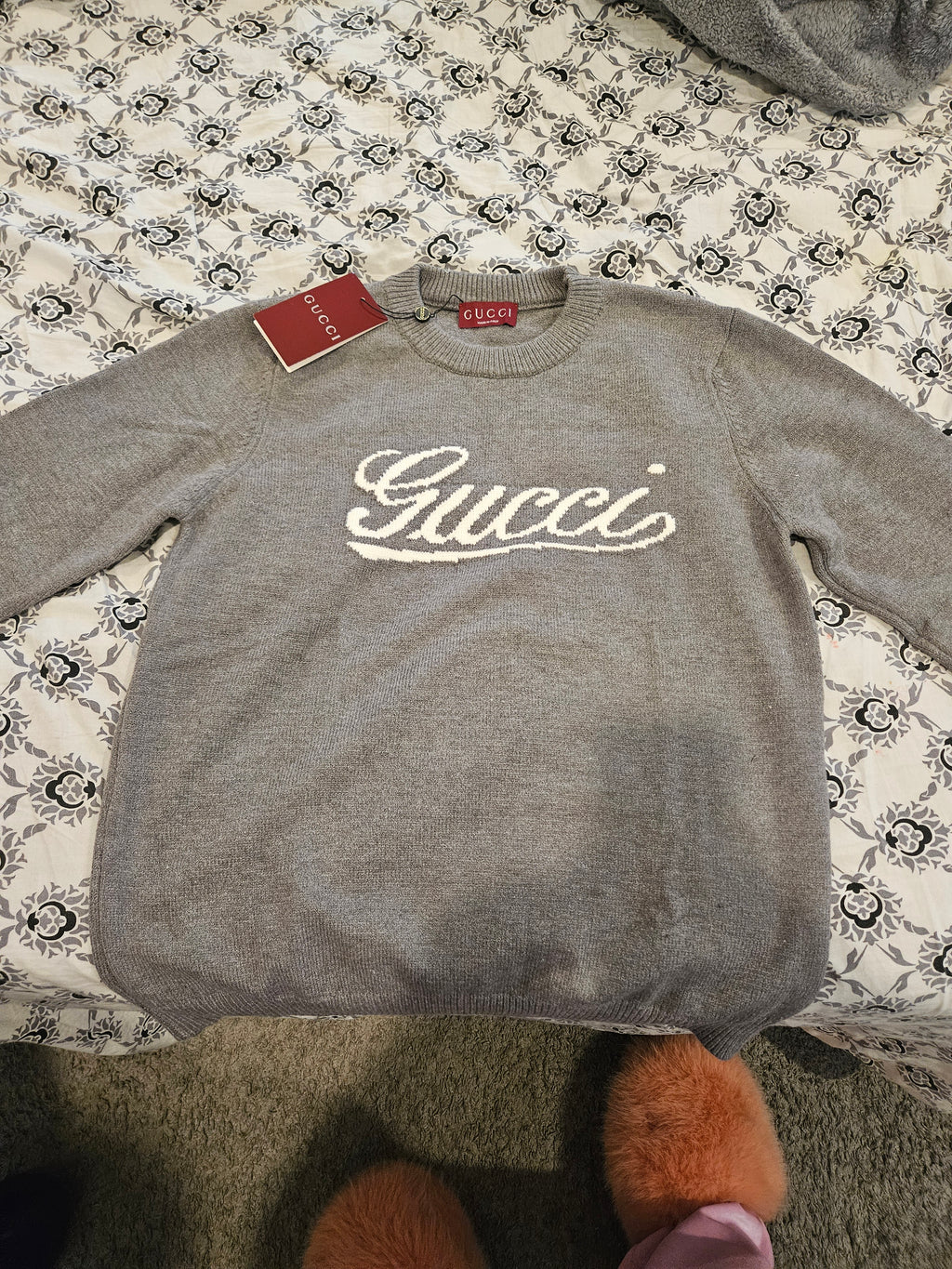 Authentic Gucci Grey Sweater Crew Neck