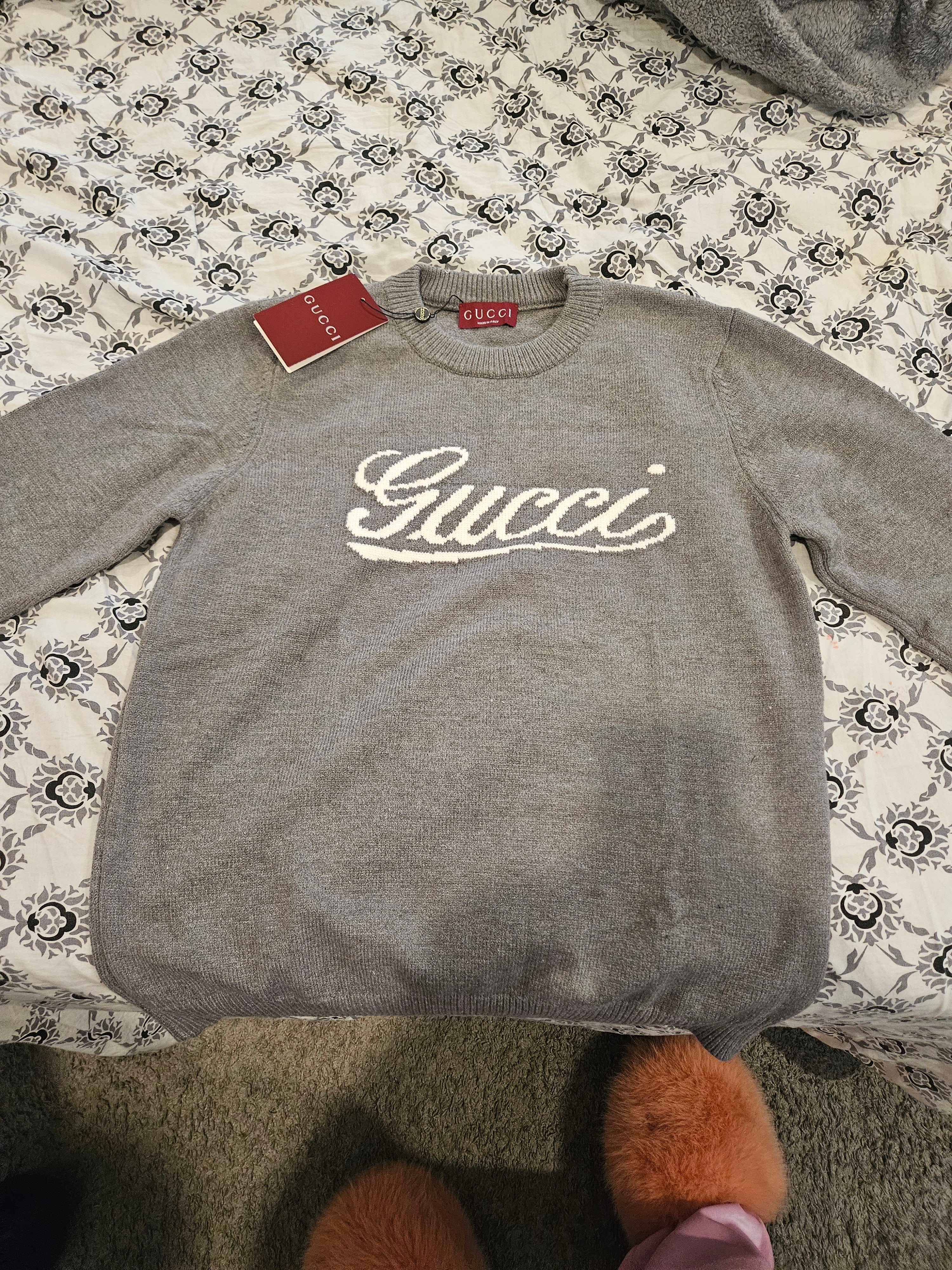 Authentic Gucci Grey Sweater Crew Neck