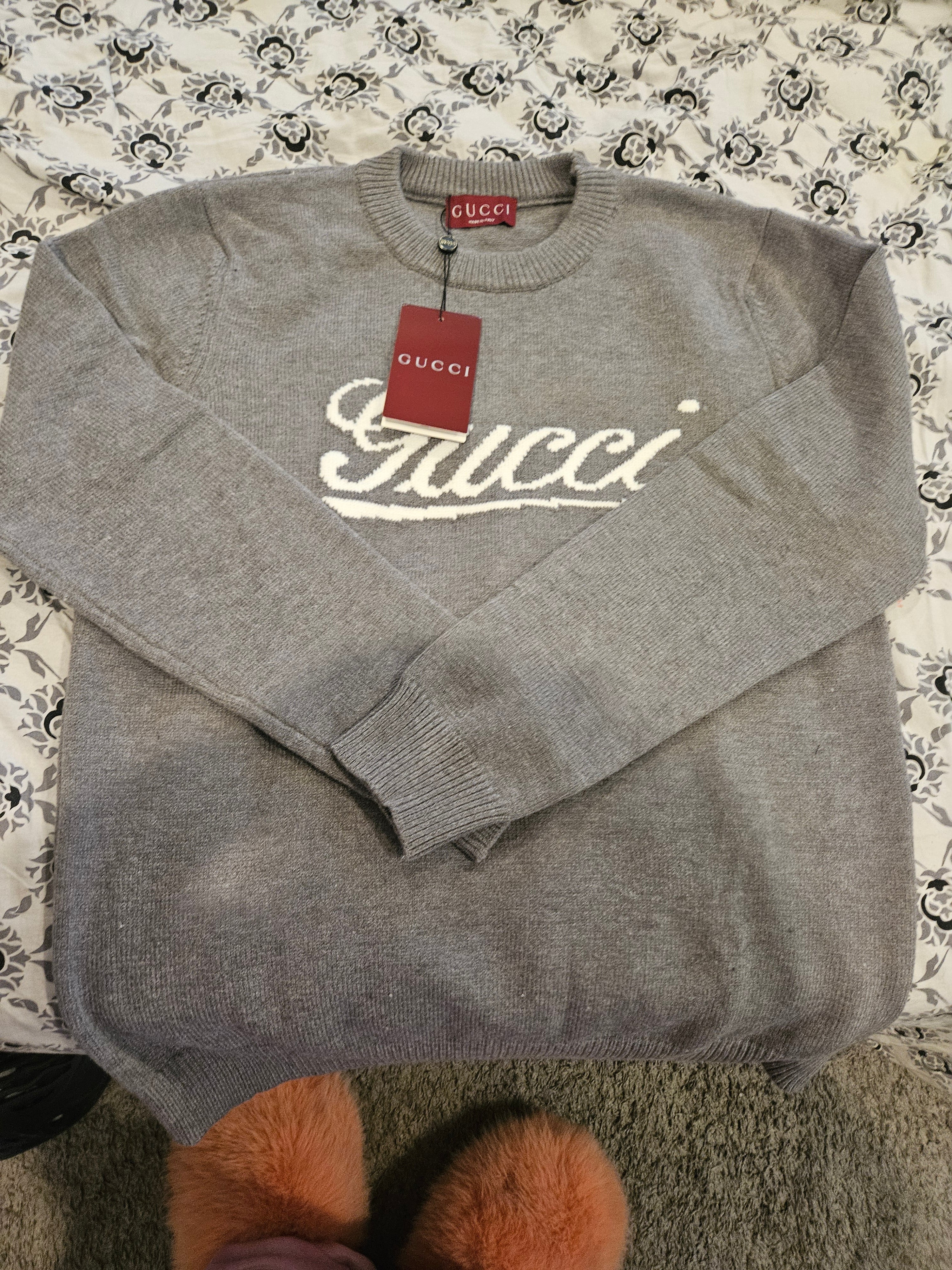 Authentic Gucci Grey Sweater Crew Neck