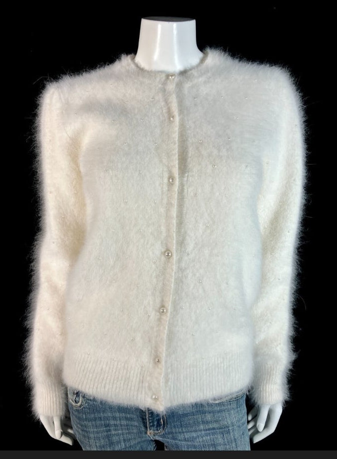 Cloud Nine" Fluffy Knit Cardigan - Cozy White Sweater (MUSERA Brand)