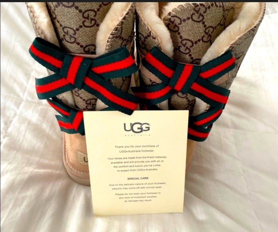 CreationzCloset Heirloom Monogram Shearling Bow Boot UGGZ