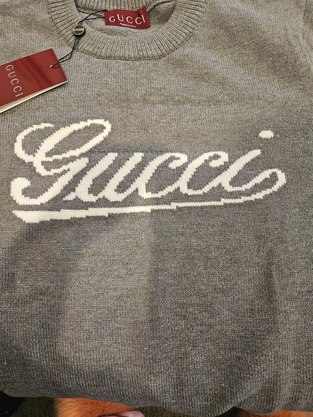 Authentic Gucci Grey Sweater Crew Neck