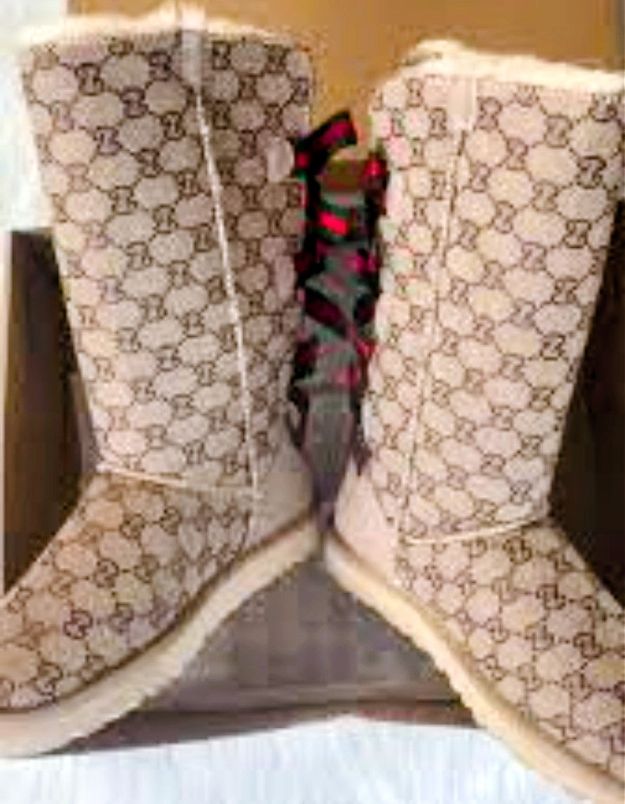 CreationzCloset Heirloom Monogram Shearling Bow Boot UGGZ