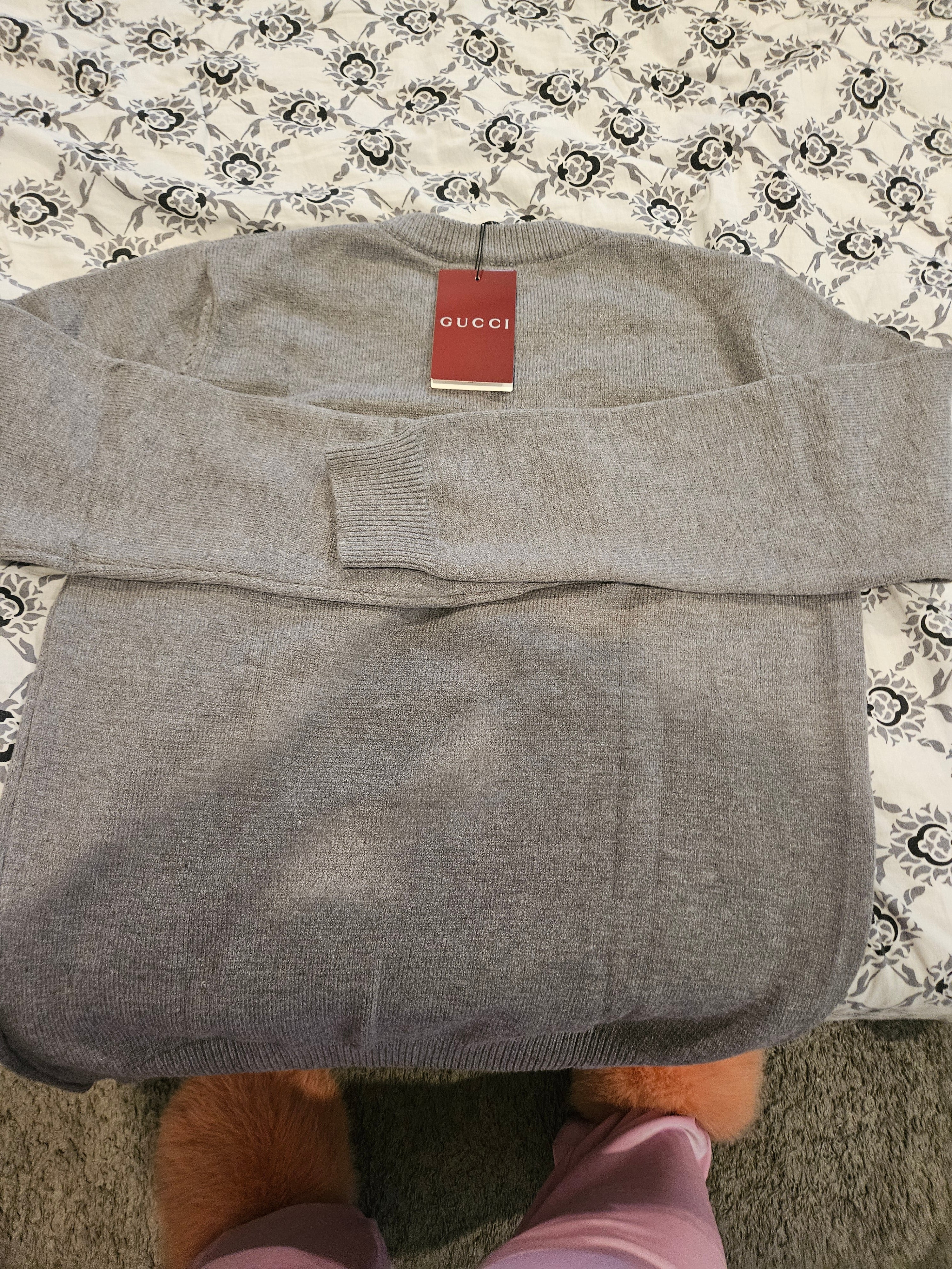 Authentic Gucci Grey Sweater Crew Neck