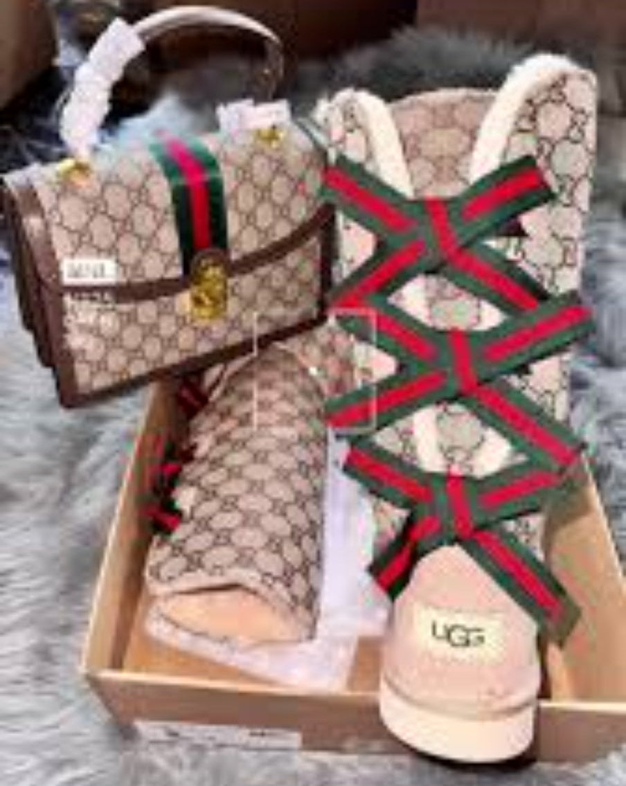 CreationzCloset Heirloom Monogram Shearling Bow Boot UGGZ