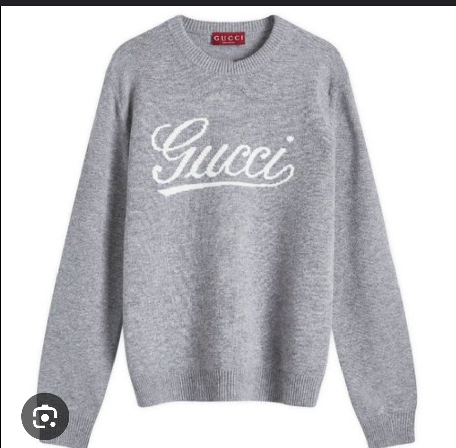 Authentic Gucci Grey Sweater Crew Neck