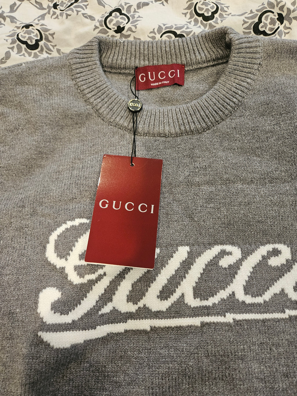 Authentic Gucci Grey Sweater Crew Neck